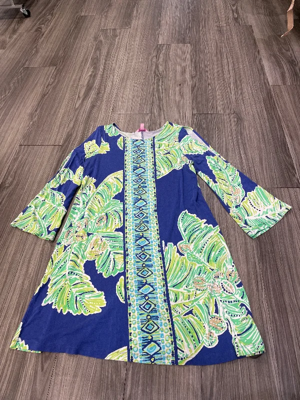 Blue & Green Dress Designer Lilly Pulitzer, Size M