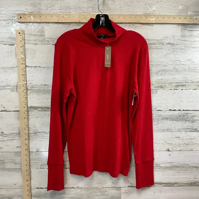 Top Long Sleeve Basic By J. Crew In Red, Size: Xl