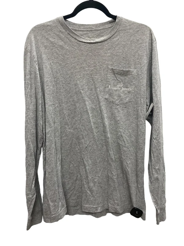 Top Long Sleeve Basic By Lauren James In Grey, Size: M