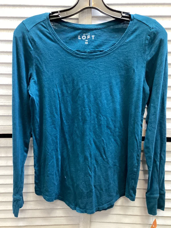 Top Long Sleeve Basic By Loft In Teal, Size: Xs