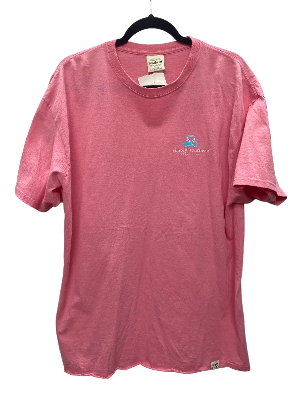 Top Long Sleeve Basic By Simply Southern In Pink, Size: Xl