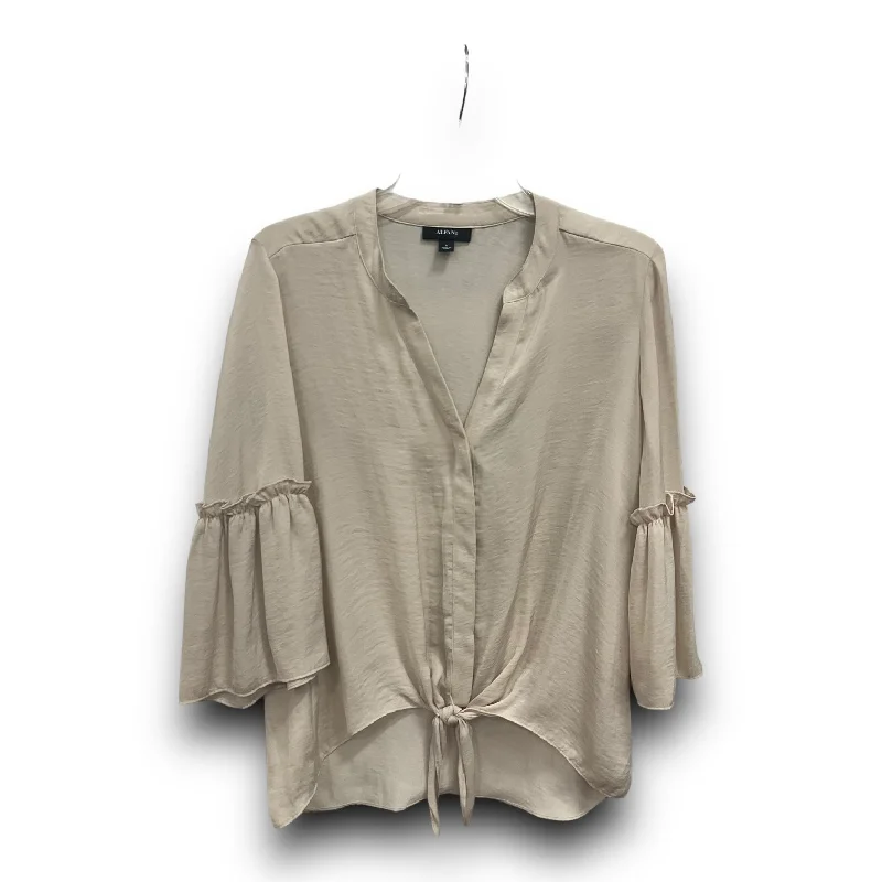 Top Long Sleeve By Alfani In Tan, Size: S