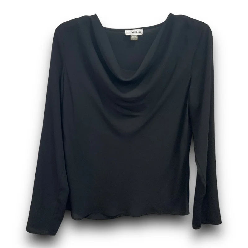 Top Long Sleeve By Calvin Klein In Black, Size: S