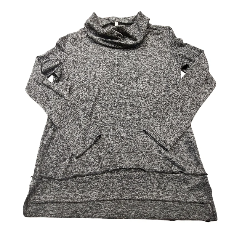 Top Long Sleeve By Cmc In Black & Grey, Size: M