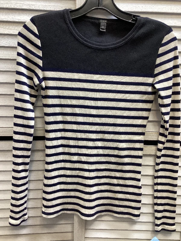 Top Long Sleeve By J Crew In Striped, Size: Xs