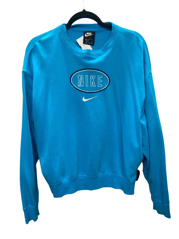 Top Long Sleeve By Nike Apparel In Blue, Size: L