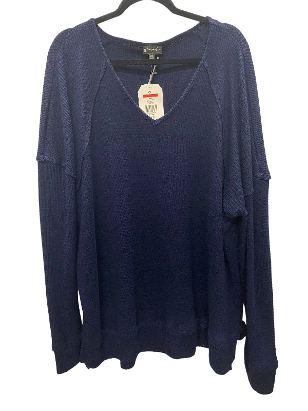 Top Long Sleeve By Wonderly In Navy, Size: Xxl