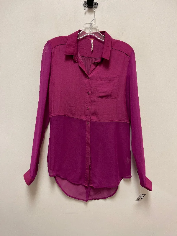 Tunic Long Sleeve By Free People In Purple, Size: S