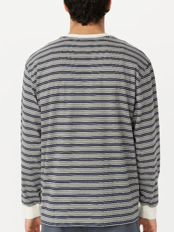 The Striped Boxy T-Shirt in Medium Grey