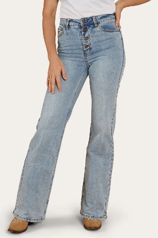 Betsy Womens High Rise Bootleg Jean - Light Blue