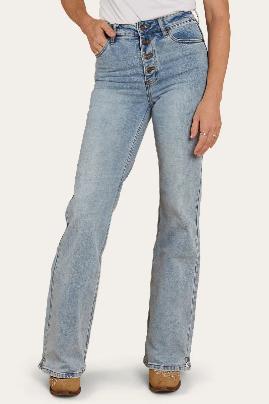 Betsy Womens High Rise Bootleg Jean - Light Blue