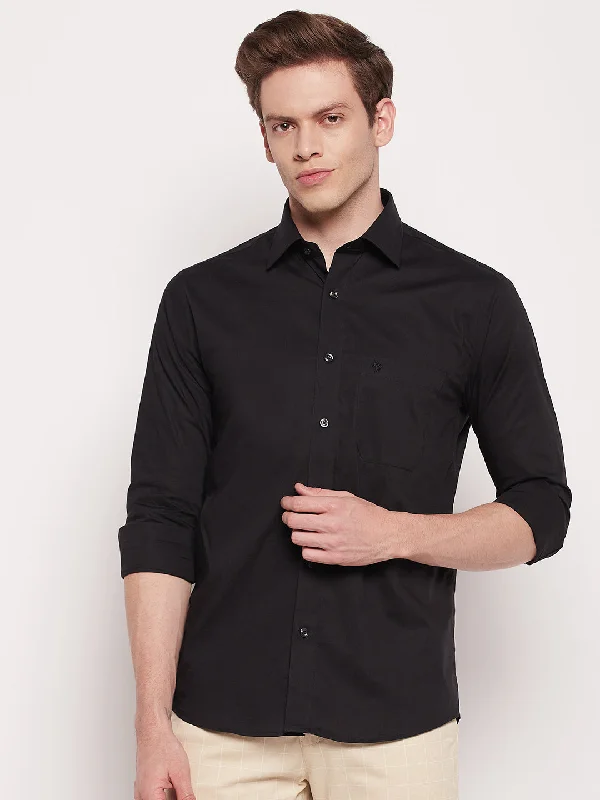 Cantabil Men Black Shirt