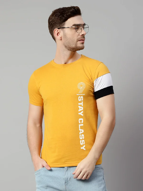 Cantabil Men Mustard T-Shirt