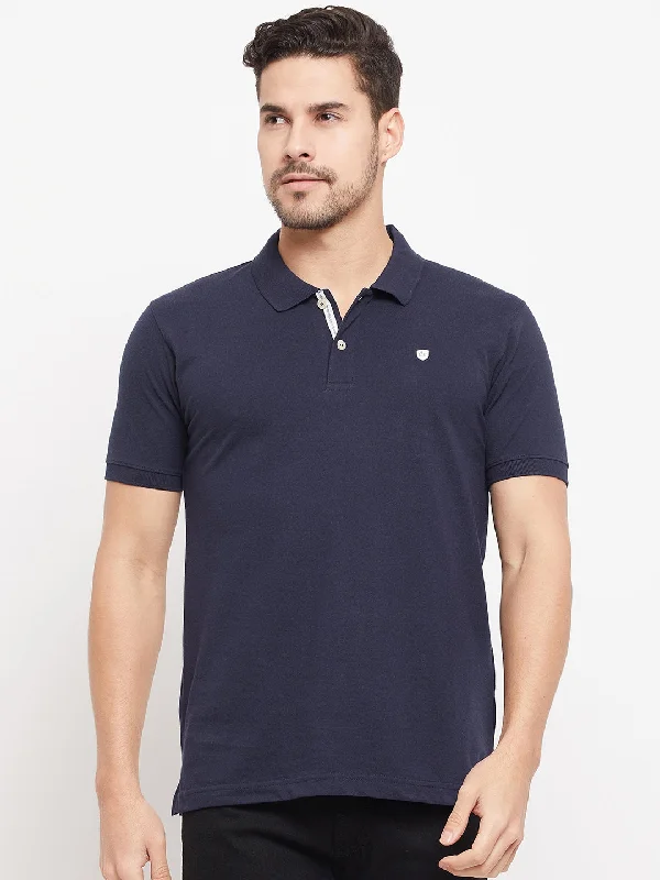 Cantabil Men Navy T-Shirt