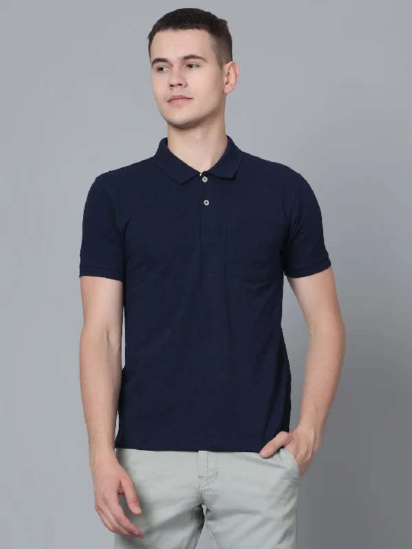 Cantabil Men Navy T-Shirt