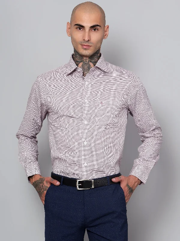 Cantabil Men Red Printed Full Sleeves Formal Shirt