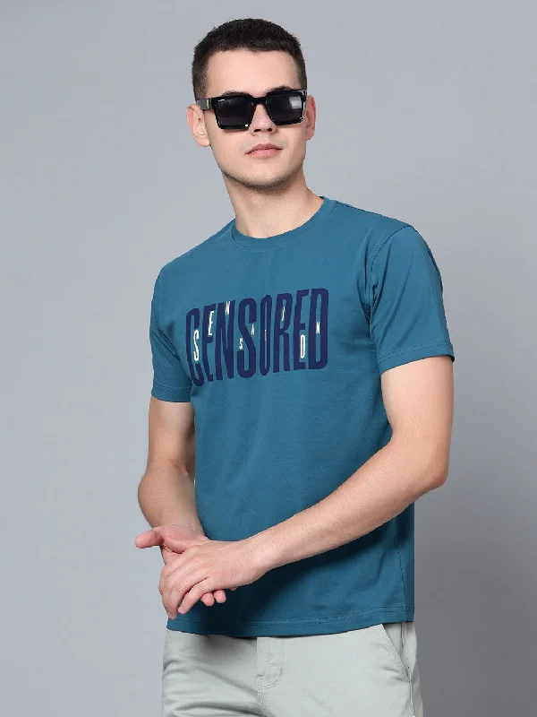 Cantabil Men Teal T-Shirt