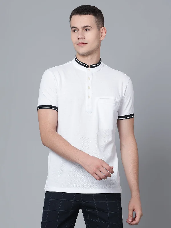 Cantabil Men White T-Shirt