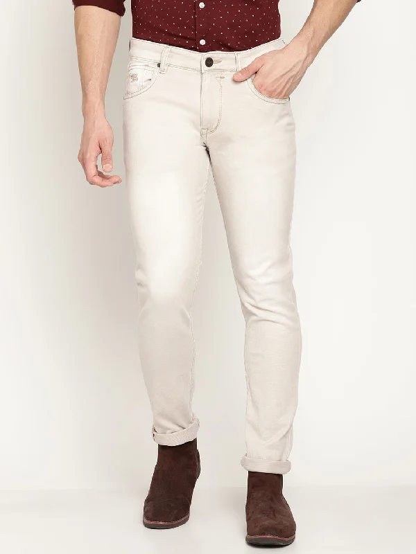 Cantabil Men's Beige Denim