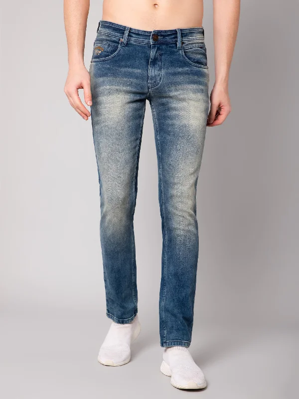 Cantabil Mens Dirty Blue Jeans