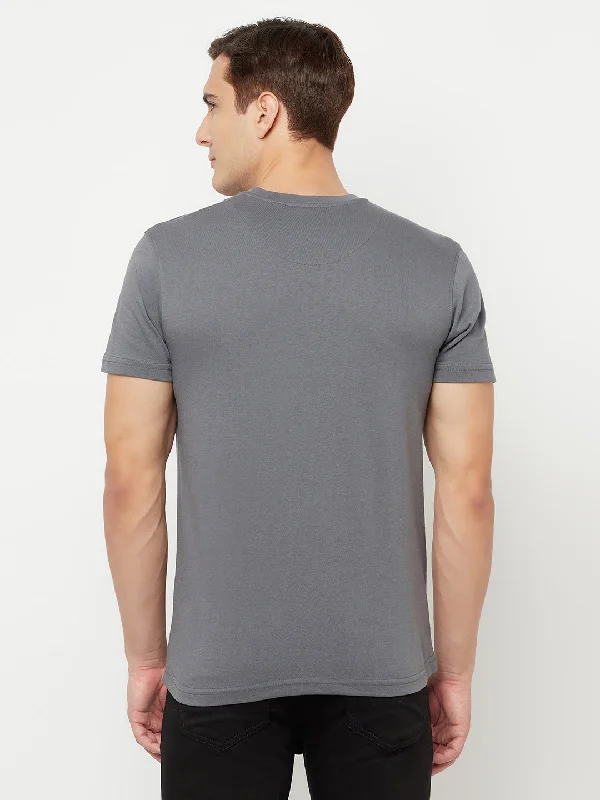 Cantabil Men's Grey T-Shirt