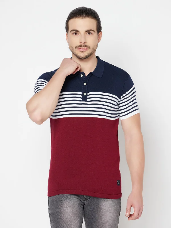 Cantabil Men's Maroon T-Shirt