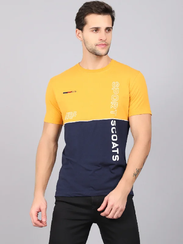 Cantabil Men's Mustard T-Shirt