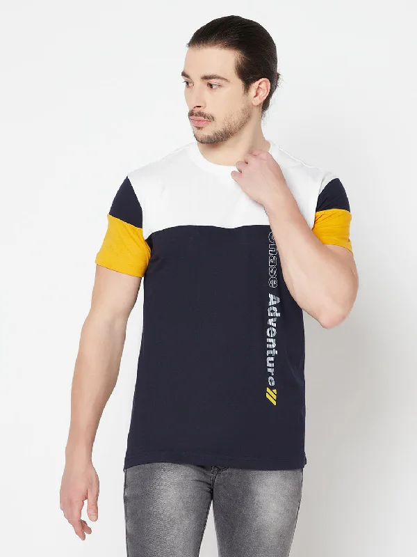 Cantabil Men's Navy T-Shirt