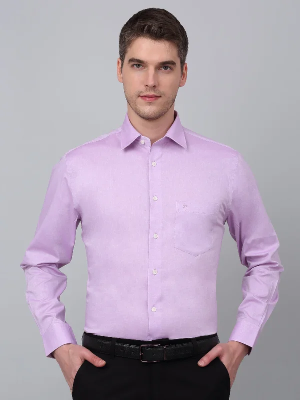 Cantabil Men's Purple Solid Full Sleeve Formal Shirt