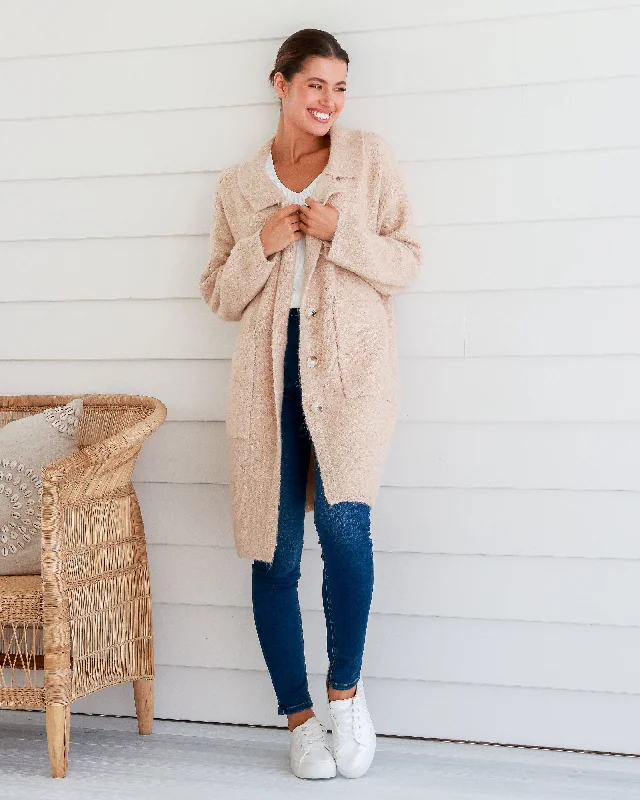 Label of Love Long Cardigan Oatmeal