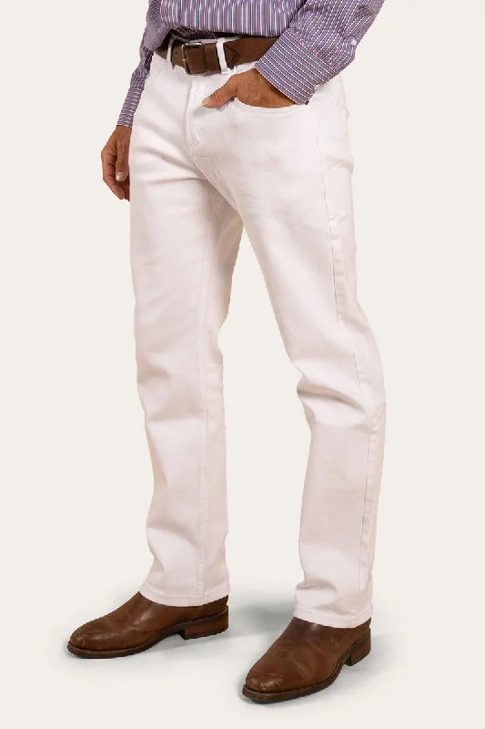 Muster Mens Slim Straight Fit Jean - White