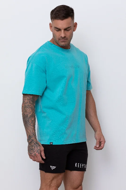 OVERSIZED TEE - TEAL BLUE