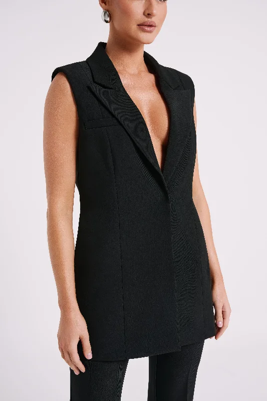 Robin Oversized Suiting Vest - Black