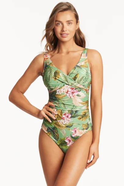 Sea Level Swim Australia- Lost Paradise Cross Front One Piece