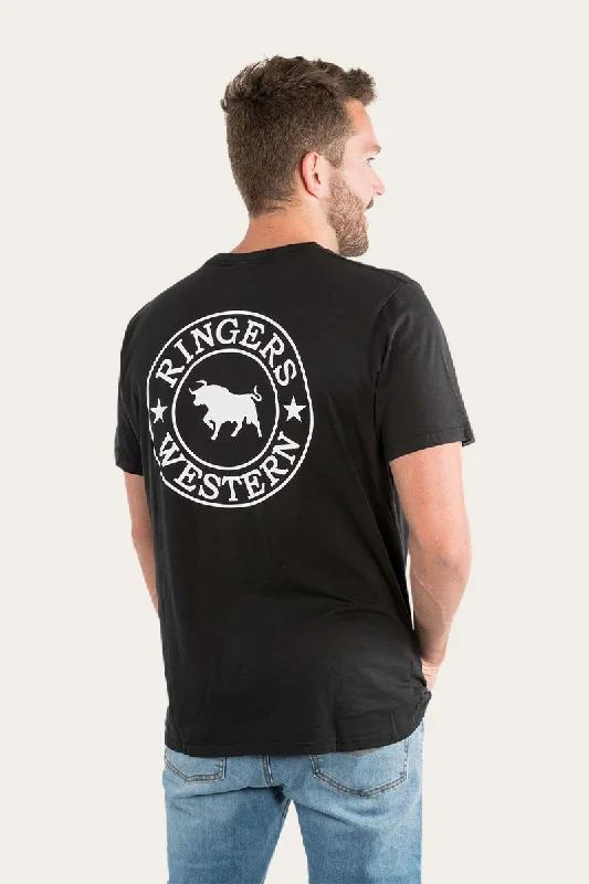 Signature Bull Mens Loose Fit T-Shirt - Black/White