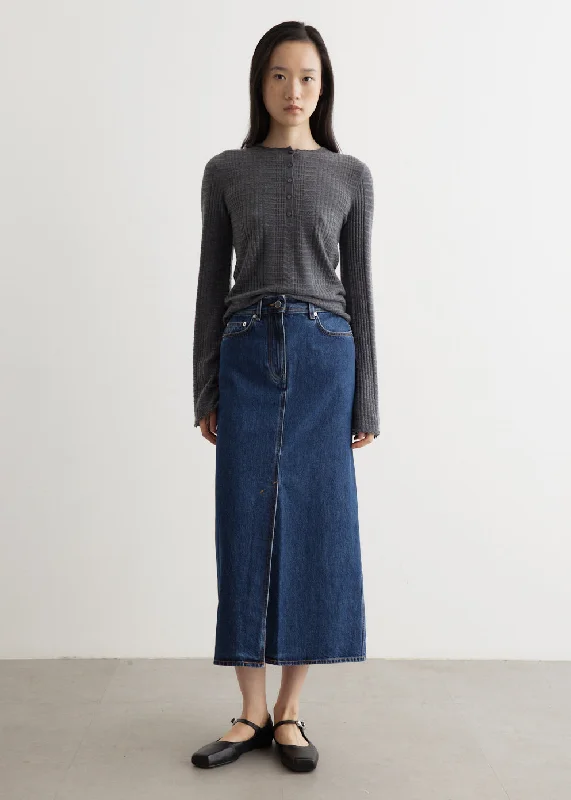 Rona Long Denim Skirt