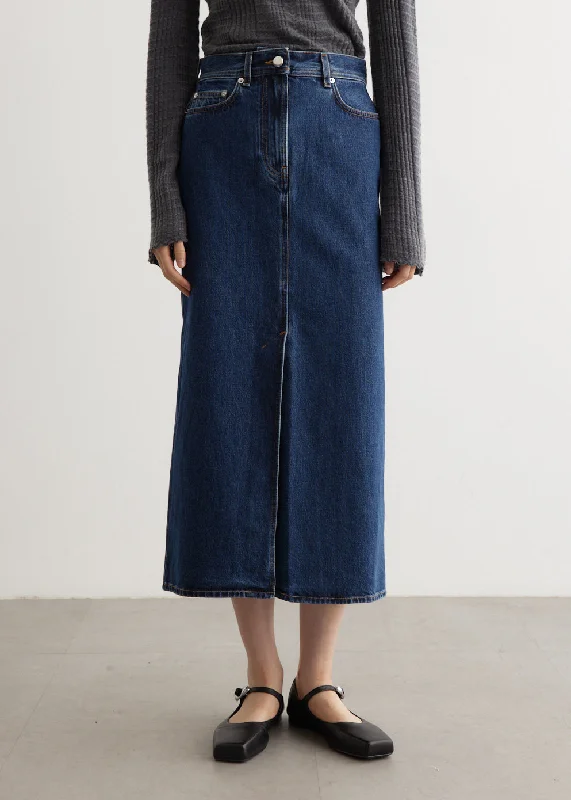 Rona Long Denim Skirt