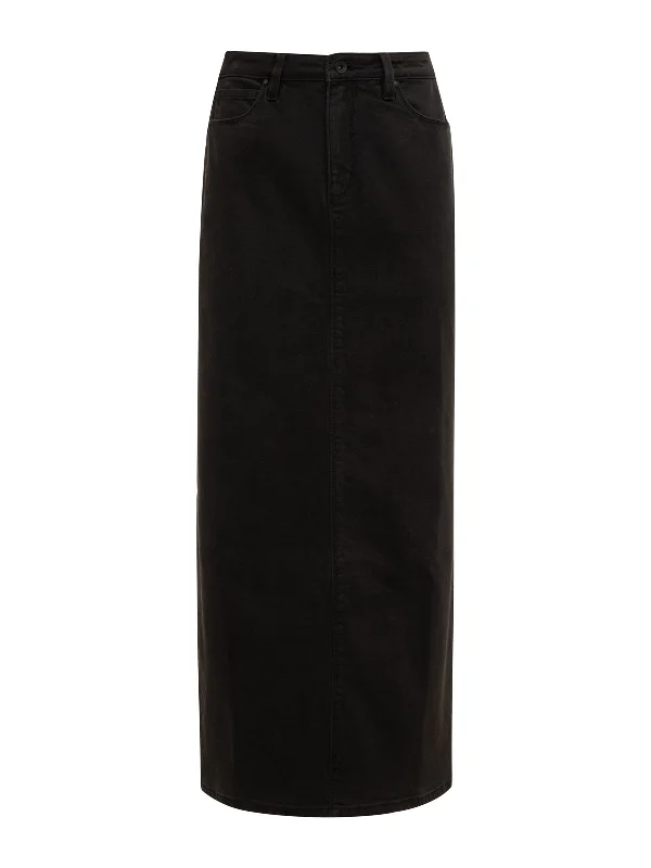 Denim Maxi Skirt Vintage Black