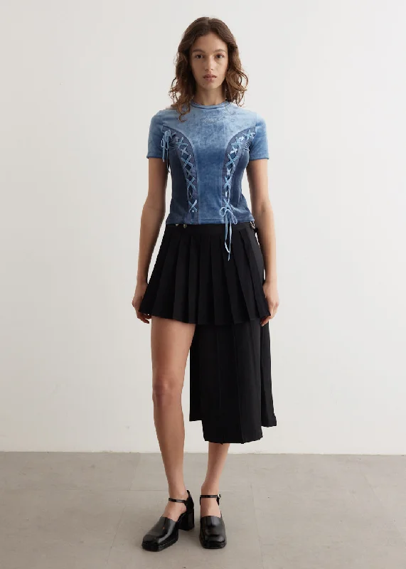 Double Pleated Wrap Skirt