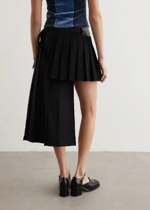 Double Pleated Wrap Skirt