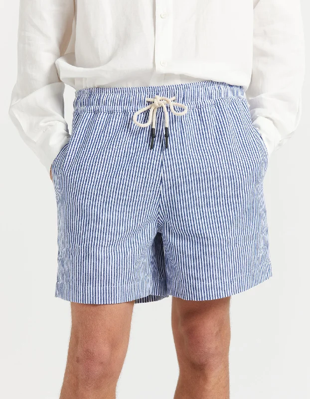 Earl Stripe Walkshort - Blue & White