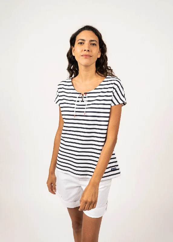 Lannilis striped t-shirt - in polyamide (NEIGE/NAVY)