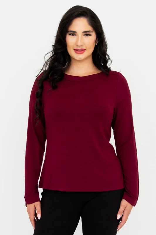 Mona Top, Burgundy, Bamboo