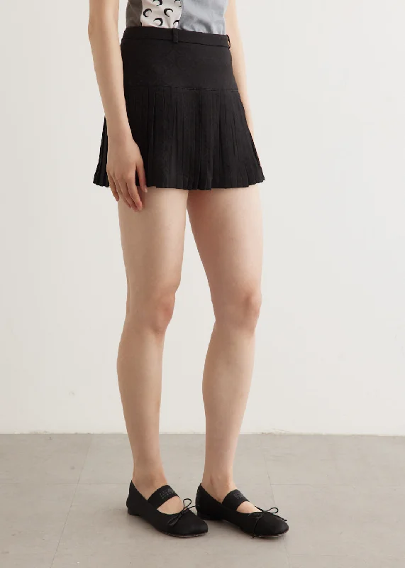 Moon Diamond Jacquard Pleated Skirt