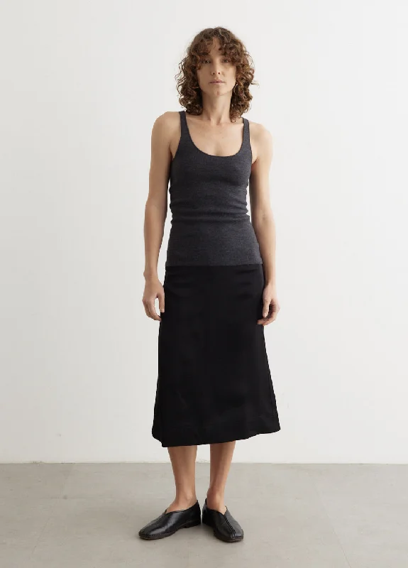 Paneled Satin Skirt