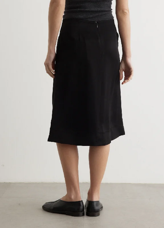 Paneled Satin Skirt