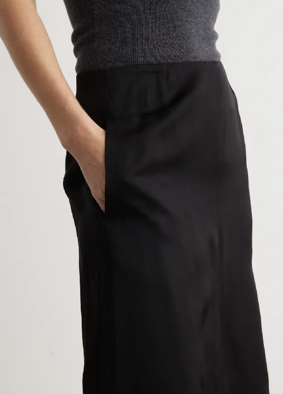 Paneled Satin Skirt