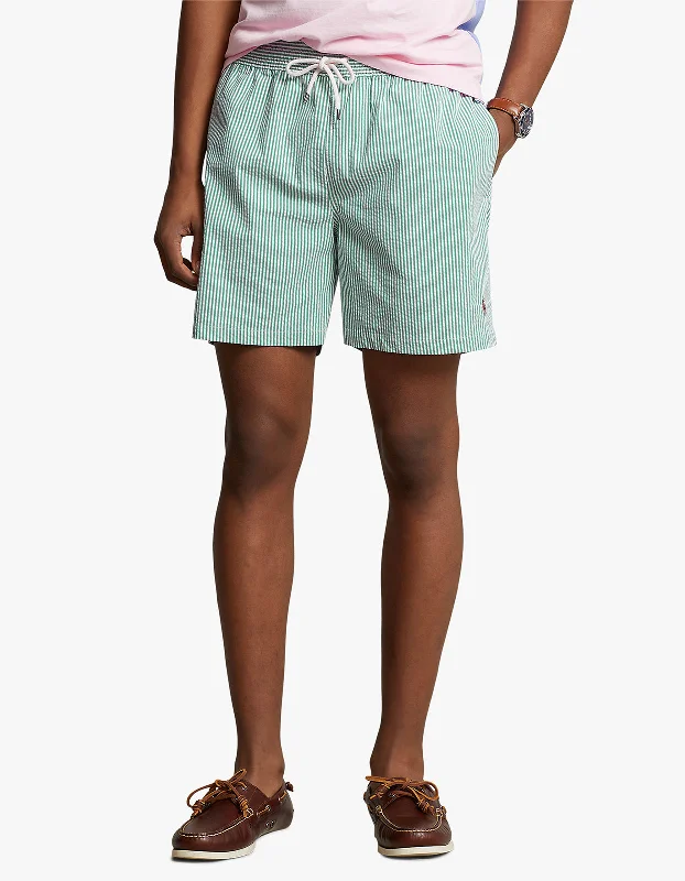 Traveler Swim Shorts - Primary Green Seersucker