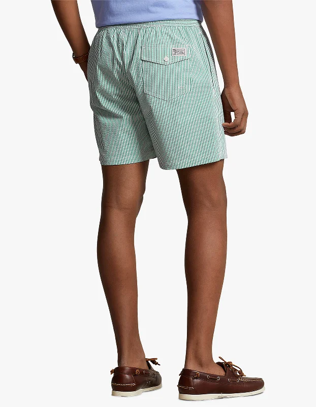 Traveler Swim Shorts - Primary Green Seersucker