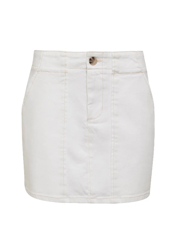 Staycation Semi-High Rise Skirt Chalk